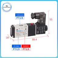 3V110-06NCB 4V320-08 DC24V 4V220-06 DC24V Airtac วาล์ว Solenoid วาล์ว220V 220V 2/W 5-Way ย้อนกลับวาล