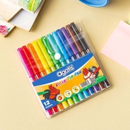 Agatis Fiber Tip Pen FR-C-1201 Washable Color Pen 12-Color Marker/