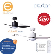Crestar 3 blades 40" / 46" LED ceiling fans available in Black / White / Wood