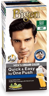 (หัวกด) Bigen Mens Cream Color บีเง็น เมนส์ ครีม คัลเลอร์ ยาย้อมผม สีย้อมผม ครีมย้อมผม สีผม ปิดผมขาว 40g.