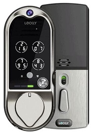 LOCKLY - PGD798-SG Vision PIN Genie™ 專利防偷窺按鍵 + 智能門鈴 + 3D指紋 + 藍牙 + 鎖匙 電子門鎖 (緞面鎳色)