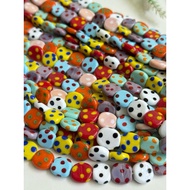 POLKADOT COIN true coin/ indonesian glass beads