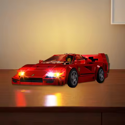 No Model LED Lighting Set Suitable for LEGO Ferrari F40 Supercar Speed Champions 76934 Building Bloc