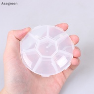 [Asegreen] Circular Pill Box 7 Slots Round Daily Weekly Tablet Pill Case Splitter Medicine