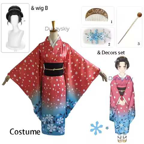 MoeMimic Store Halloween koyuki Cosplay Costume Wig kimono Koyuki Soyama Hakuji Wife Women Japanese 