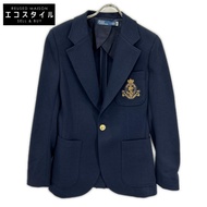 Polo Ralph Lauren 海軍藍 Logo Crest 針織西裝外套，6 碼 [二手]