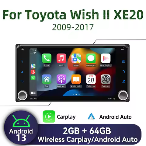 Android Car Multimedia 2 Din Radio For Toyota Wish 2 II XE20 2009-2017 7" Screen Wireless Carplay Au