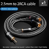 HiFi 2.5mm to 2 RCA Cable High Quality Silver-plated For Astell&Kern AK100II,AK120II,AK240, AK380,AK