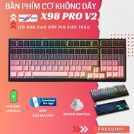 Mincom X98 Pro V2 Wireless Mechanical Keyboard New 2025 White Switch App Customized Universal 3 Conn