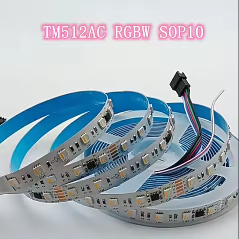 5M DC12V 24V DMX512 LED Pixel Light Strip RGBW RGBWW 4 in 1 SMD 5050 TM512AC IC 60LEDs/M DMX Address
