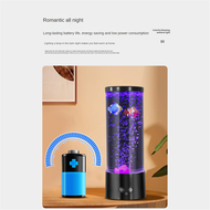 1Set Mini RGB Bubble Fish Lamp Coloured Mood Light with Remote Control Lava Lamp for Home Decoration