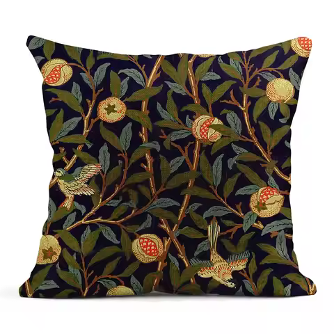 Vintage flowers Linen pillowcase，Decorative pillows for sofa，Cushion covers 40x40,45x45,50x50,60x60，