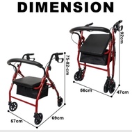 Adjustable Adult Medical Walker Rollator with Seat and Foldable Foot ( Order Now Ship Tomorrow! )