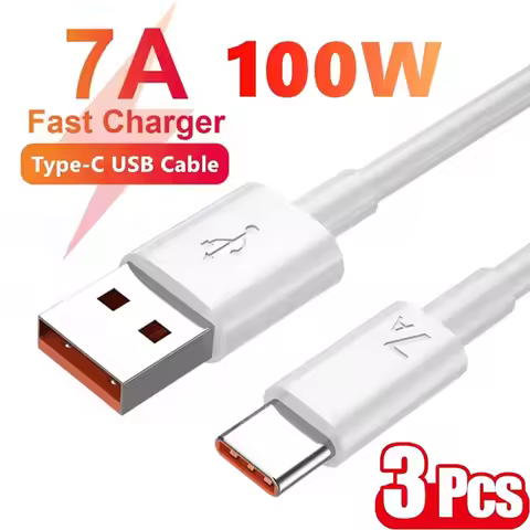 3Pcs Super Fast 7A 100W Type C Cable Quick Charge Data Cord For Huawei P40 P30 Mate 40 Xiaomi Samsun