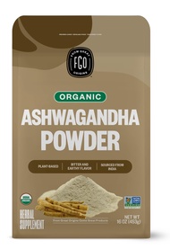FGO Organic Ashwagandha Root Powder - 16 oz (1 pound), USDA Organic, Non-GMO Indian Ginseng, Withani