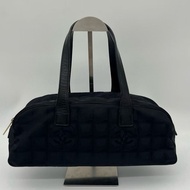 「JL精品代購」Chanel香奈兒黑色冰格法棍腋下包