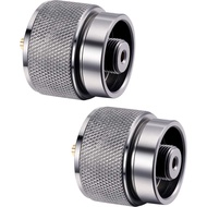 Hotop 2 Pieces Camping Stove Adapter 1 Lb Propane Small Tank Input EN417 Lindal Valve Output Outdoor