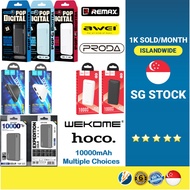 (SG)AWEI P53K 2.4A Hoco J100 J111 10K 10000mAh Power Bank Portable Charger Battery 10000 mAh PowerBank