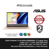 ASUS Vivobook 14 (A1404V-APB008WS) Intel Core 5-120U/ 8GB DDR4/ 512GB M.2/ Intel/ 14" FHD IPS/ OffieHNS/ Win11/ 2 YEARS WARRANTY - Terra Cotta