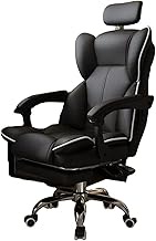 Home Work Chair Office Chair with Lumbar Support High Back PC Adjustable Swivel Gaming Chair Reclining Gaming Chairs with Armrest And Footrest Ergonomic Recliner Chair Grey (Color : Black) vision