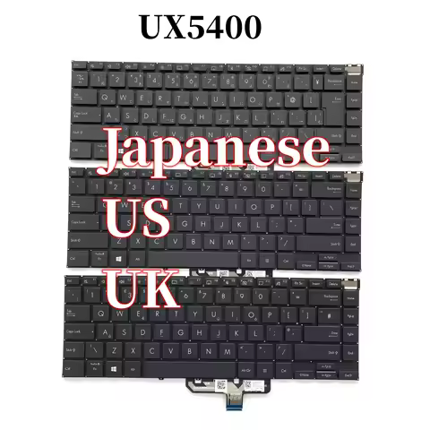 100%New UK US JP For ASUS ZenBook 14X UX5400 UX5400E UX5400EA UX5400EG keyboard with backlight 0KN1-