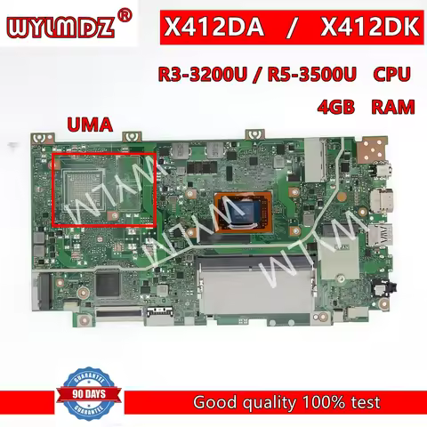 X412DA With R3 R5 CPU 4GB-RAM UMA/PM Notebook Mainboard For Asus R412DA F412DA A412DA A412DK F412DK 