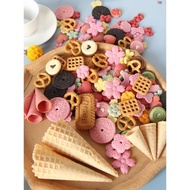 網紅蝴蝶型餅干蛋糕裝飾夾心奧利奧冰淇淋小蛋筒擺件烘焙生日插件
