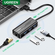 UGREEN Ethernet Adapter USB Gigabit Network Adapter with USB 3.0 Hub 3 Ports