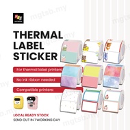 (For P50) Thermal Printable Label Sticker Roll Color Transparent Waterproof