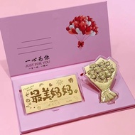 Mom I Love You Pure Gold 999 Envelopes Mother's Day Anniversary Souvenirs Chinese Valentine's Day Va