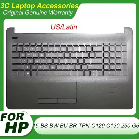 New Origianl US Latin Keyboard for HP 15-BS 15-BW 15-BU 15-BR TPN-C129 C130 250 255 G6 Laptop Palmre