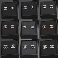 🈹 Chanel 經典 CC 耳環現貨 經典雙C耳環 閃石耳環珍珠耳環垂吊耳環愛心耳環心心耳環不對稱耳環星星耳環銀色耳環扭紋耳環冇石耳環黑色耳環超迷你耳環 classic cc earrings cl
