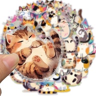 [Large Sticker]50PCS Fickle Kitten Cute Cartoon Cats Stickers Kawaii Animal Decal Gift DIY Phone Lap