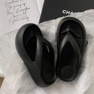 A80- (S/黑色) 夏日新款 女款增高涼拖 人字拖 拖鞋 涼鞋 eva 厚底 海邊沙灘涼鞋