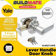 BUILDMATE Yale Essential Series Lever Set Satin Nickel Entrance Doors Function Lever Handle Lockset 