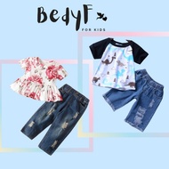 [Ready stock] Korea Style Girl Summer Jeans set,  Set Baju Budak Perempuan