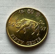 香港伍毫1997年 (回歸紀念版金牛5毫)