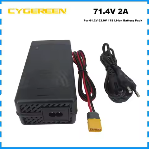 71.4V 2A Li-ion Charger 61.2V 62.9V 17S Li ion Lithium Battery Energy Storage Charger XT60