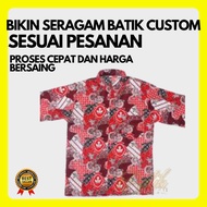 Kemeja Baju Dress Seragam Batik Sekolah Kantor Sd Smp Sma Custom