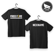 Free fire game t-shirt with nickname bonus bebas G041 men's clothing OG2 2A GWanita