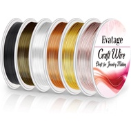 18 Gauge Wire for Jewelry Making, Evatage 6 Rolls Jewelry Craft Wire Tarnish Resistant Copper Beadin