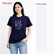 Toms Girl Loose Cut short sleeve T-shirt with print for ladies women 100% fully cotton made in malay