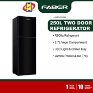 FABER Refrigerator (250L) Vege Compartment Chiller Tray Jumbo Pocket Top Mount Freezer 2-Door Fridge LUSSO 252BK