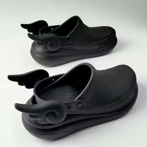 1 pair Lovely Angel Wings Shoes Charms Buckle Black White DIY Shoes Buckle Accessories Cartoon Shoes