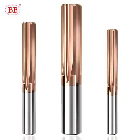 BB Straight Flute Reamer DIY Solid Carbide Hole Tool Tolerance H7 Machine Tool BB2055 Coated 1-20mm