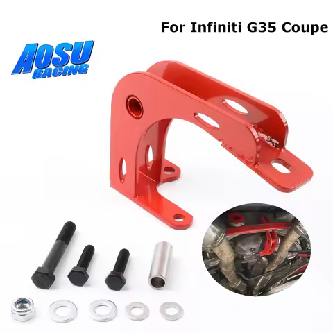 AOSURACING Upgrade Red Differential Brace Bolt-on Installation For Nissan 350Z Infiniti G35 Sedan Co
