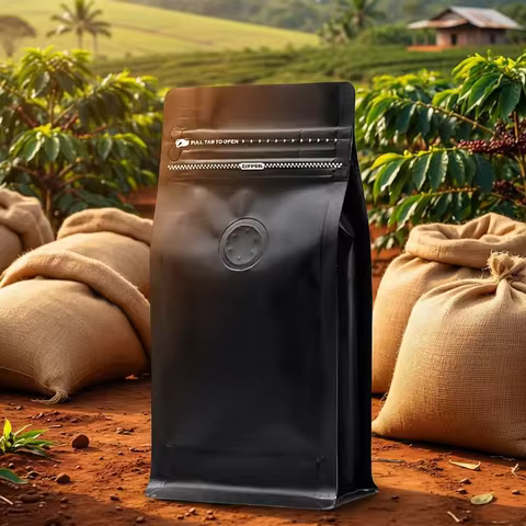 50Pcs Coffee Beans Aluminum Foil Packaging Bag with Air Valve Sealed Food Powder Tea Nuts Storage Ai