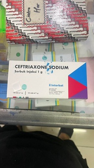 Ready Obat Injeksi 1 g / 10 vial Ceftriazone original halal