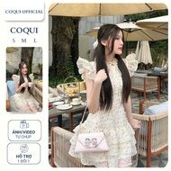 COQUI short flared floral silk lady's DRESS, luxurious women's designed DRESS with flowing layers NA