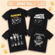 Baju Anak Laki Laki Perempuan BAND VOL 1 Usia 1-10 Tahun - Kaos Anak Cowok Cewek Metal Rock Punk